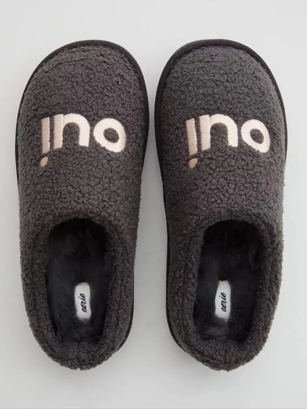Aerie 🛍Buy2Get1 FREE🛍 MIX&Match Sherpa Scuff Slippers - Grey Shadow